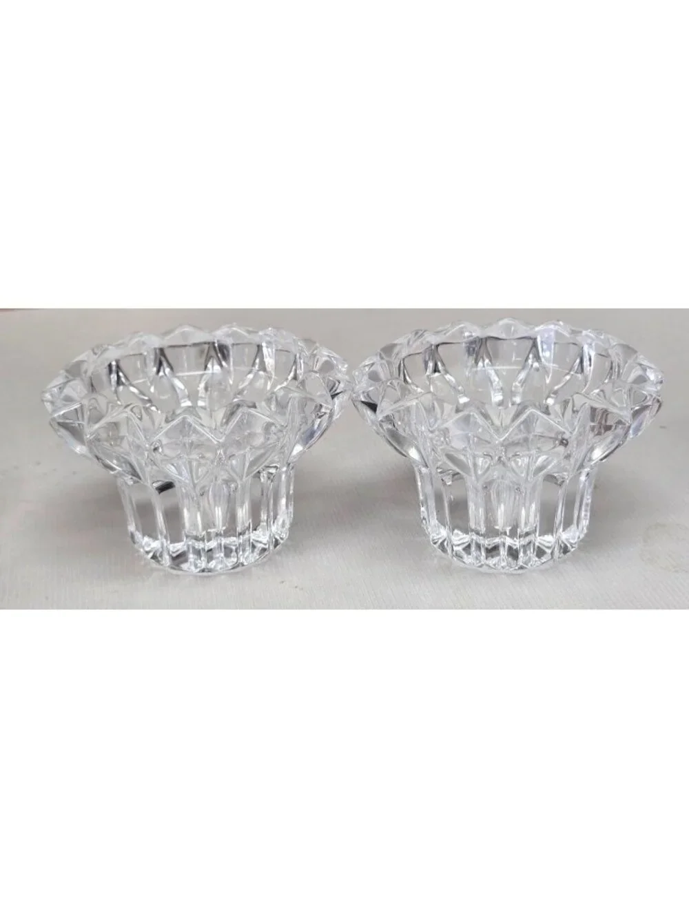 Clear Crystal Cut Glass Votive Candle Holders